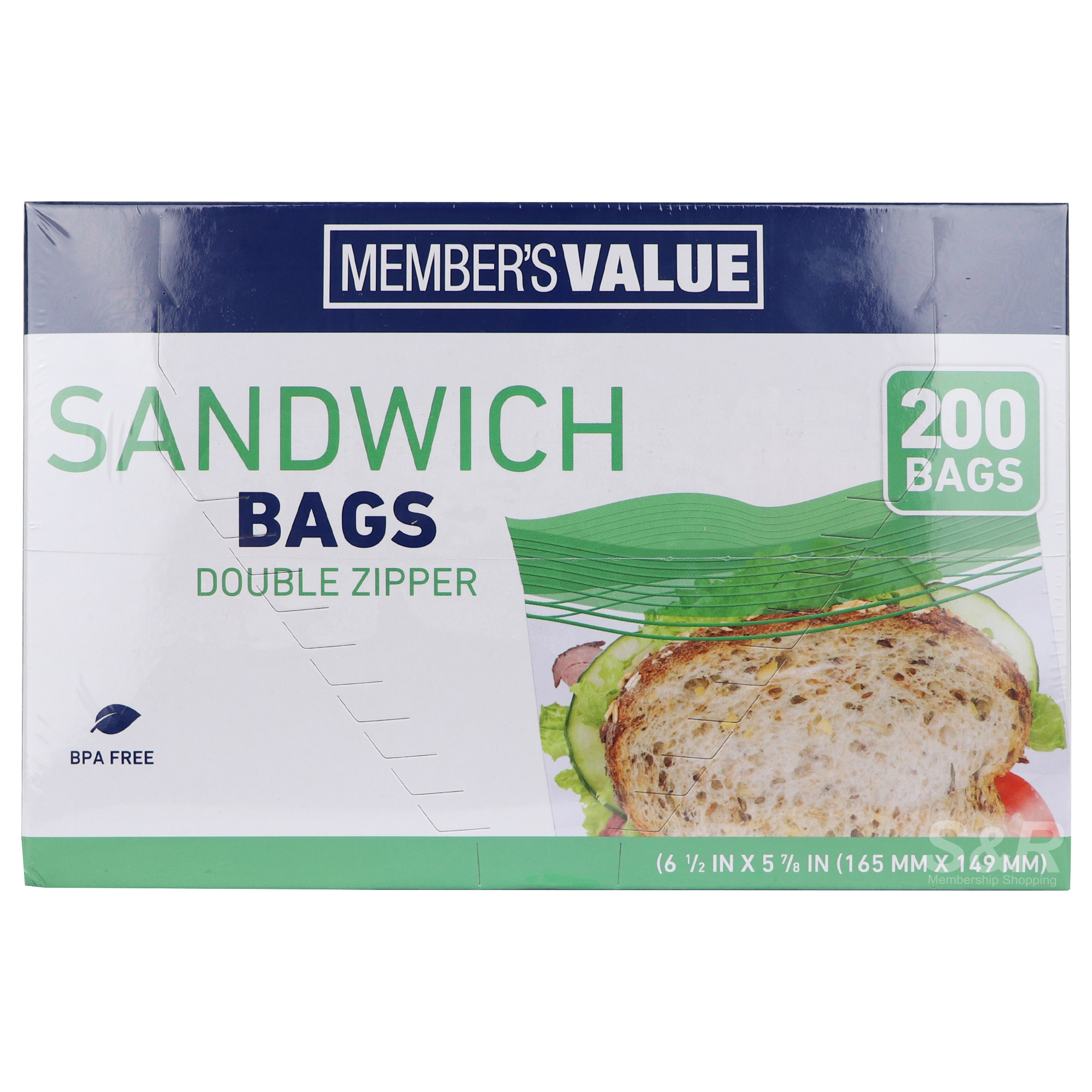 Member's Value Sandwich Bags Double Zipper 200pcs
